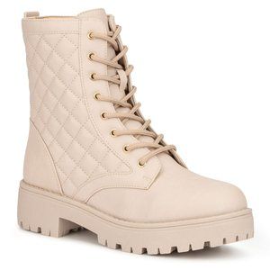 New Olivia Miller Women's Alexandria Quilted Combat Boot